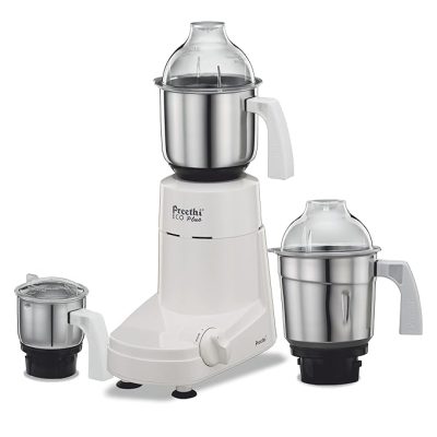 Preethi Eco Plus MG-138 110V, 550 Watt Mixer Grinder with 3 Jars (0.4L, 1L & 1.5L)- Only use in USA & Canada