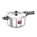 Prestige Svachh Triply Outer Lid Pressure Cooker with Unique Deep Lid for Spillage Control, 5 Litre, Silver
