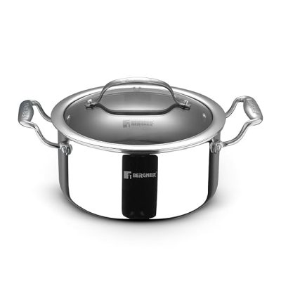 Bergner Hi-Tech Giro X Ceramic Casserole with Glass Lid, Ceramic Coating
